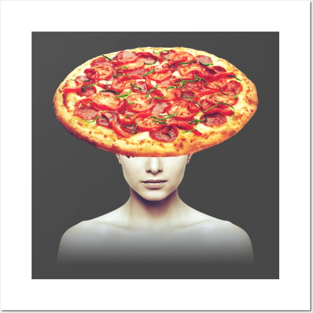 Pizza head portrait Wall Art by reesea